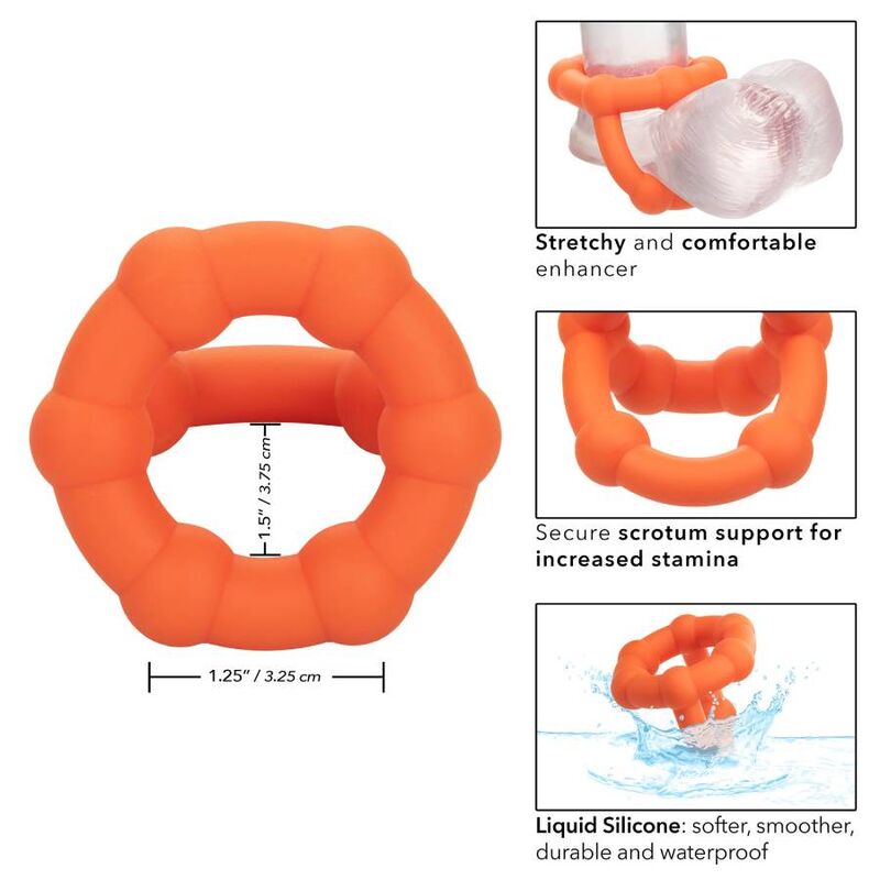 Comprar CALEXOTICS Alpha All Star Ring Naranja – Anillo Potenciador Con Diseño Elegante Para Placer Íntimo-Noxtic
