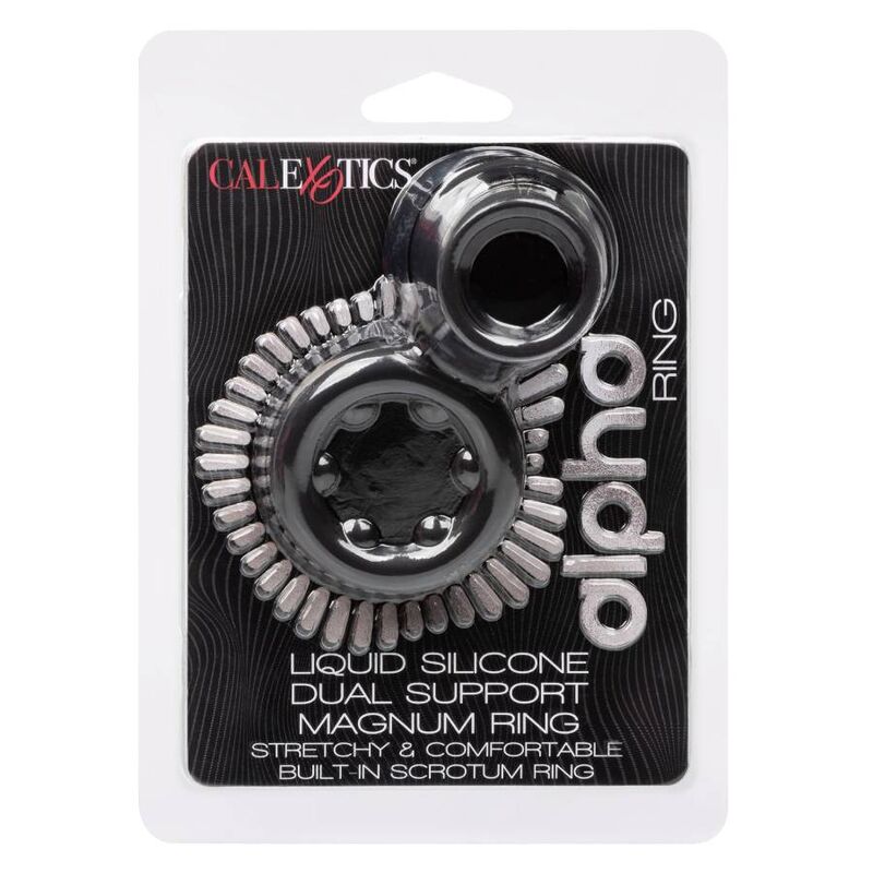 Comprar CALEXOTICS Alpha Dual Magnum Ring Negro – Anillo Doble Con Diseño Ergonómico Para Mayor Placer-Noxtic