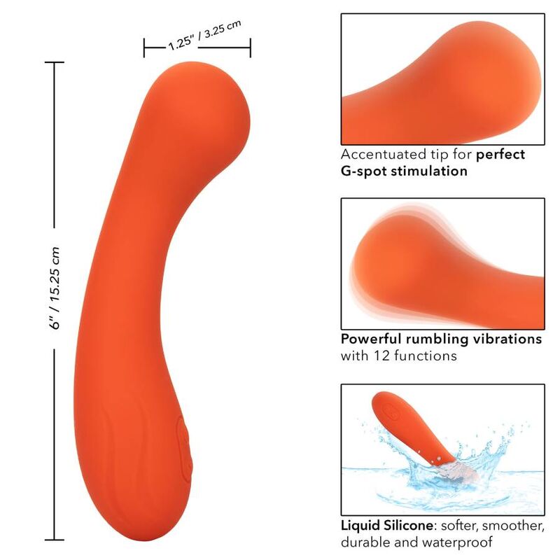 Comprar CALEXOTICS Stella G-Wand Naranja – Vibrador Recargable Con Diseño Curvilíneo Para Placer Intenso-Noxtic