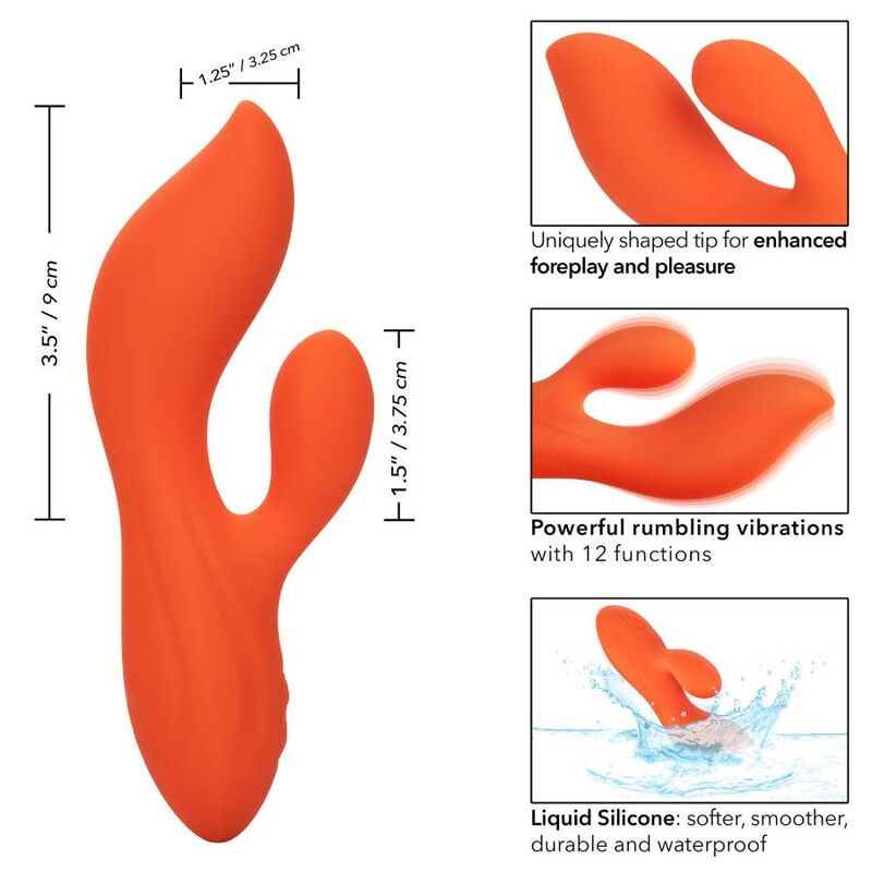 Comprar CALEXOTICS Stella Dual Teaser Naranja – Juguete Erótico De Silicona Con Diseño Elegante-Noxtic