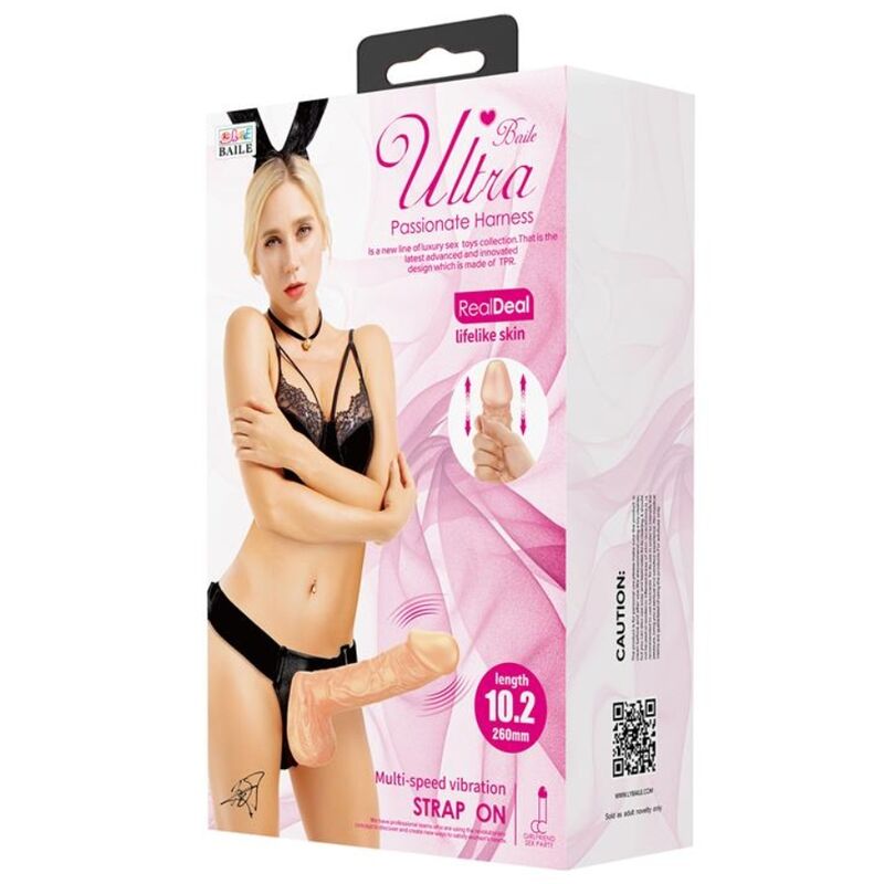 Comprar BAILE Ultra Passionate Harness 26 Cm Natural – Arnés Ajustable Con Dildo Suave Y Realista-Noxtic