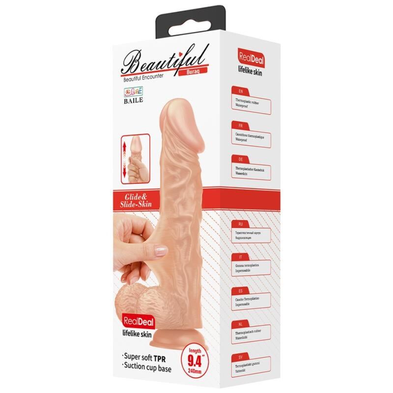 Comprar BAILE Beautiful Encounter Buraq Dildo Realista Flexible 24 cm – Diseño Natural Para Placer Íntimo-Noxtic
