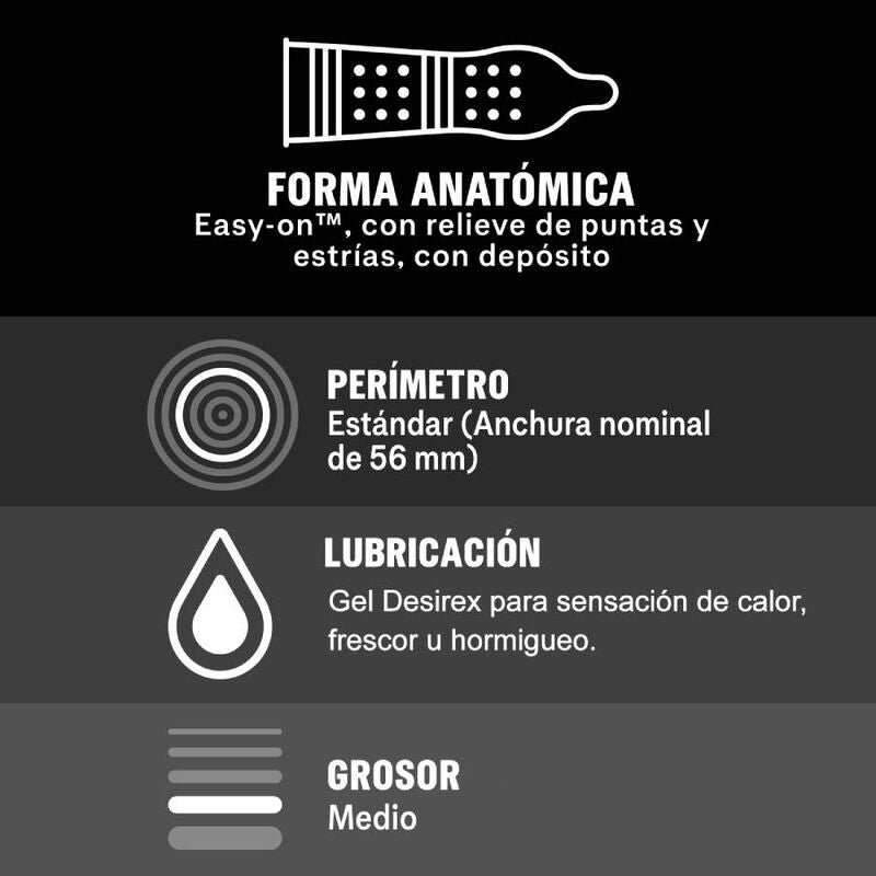 Comprar DUREX Intense Orgasmic 12 Unidades – Preservativos Con Diseño Anatómico Para Estimulación Aumentada-Noxtic