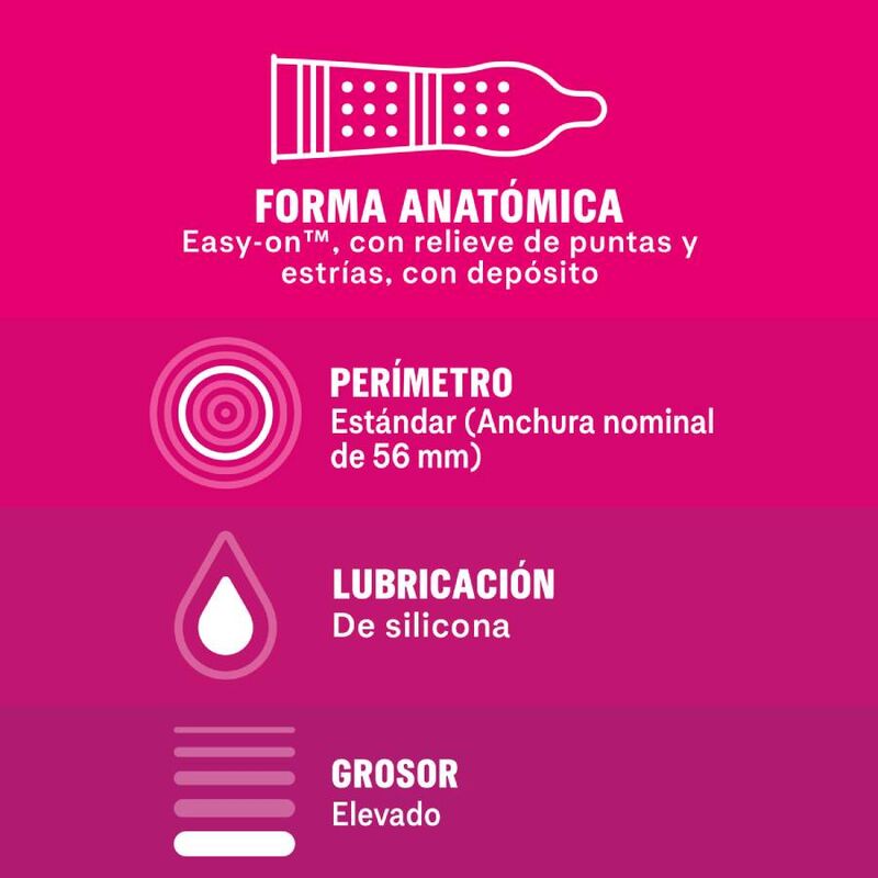 Comprar Durex Dame Placer 12 Unidades – Preservativos Con Estimulación Sensorial Para Mayor Placer-PRESERVATIVOS-Noxtic