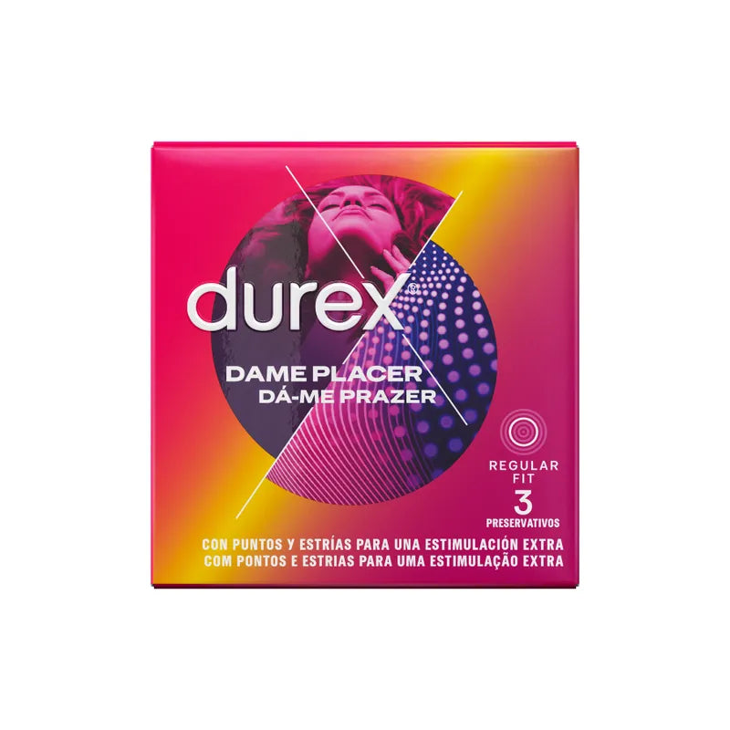 Comprar DUREX Dame Placer 3 Unidades – Preservativos De Alta Calidad Para Intensificar Sensaciones-PRESERVATIVOS-Noxtic