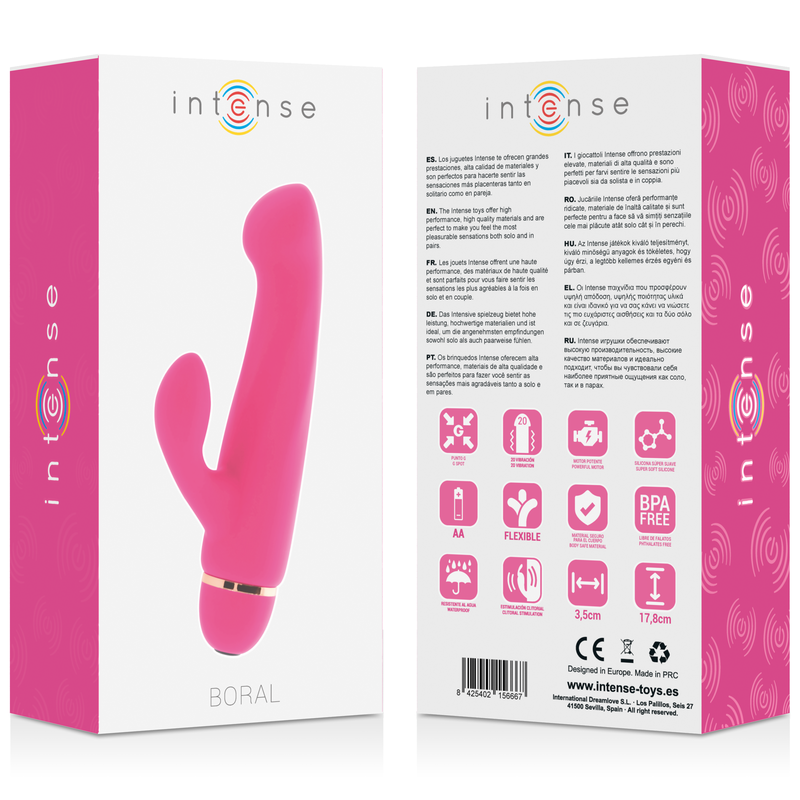 Comprar Intense Boral 20 Velocidades Rosa – Vibrador De Silicona Suave Con Diseño Elegante-Noxtic