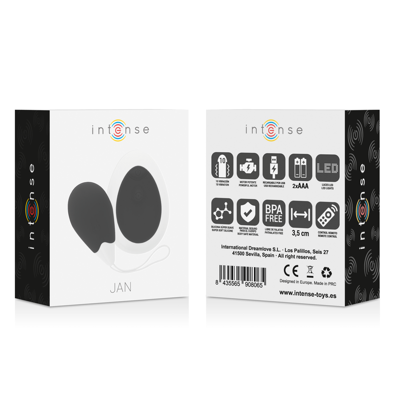 Comprar Intense Jan Huevo Vibrador Control Remoto Negro – Juguete Intimo Con Control Inalambrico Para Diversión Discreta-Noxtic