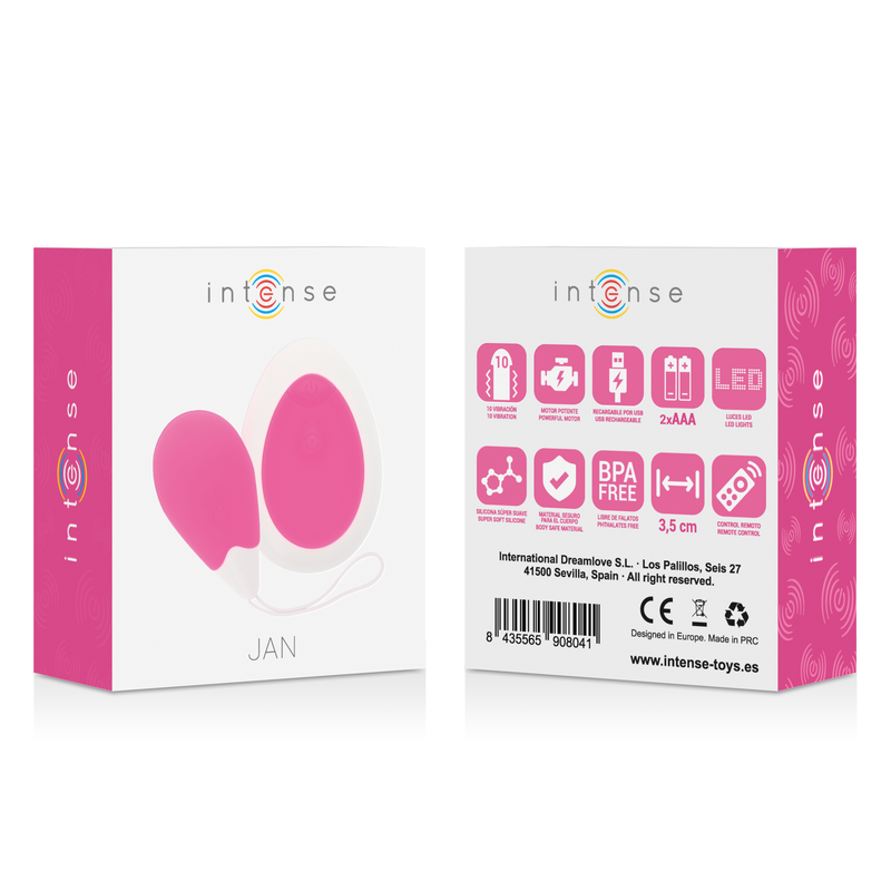 Comprar Intense Jan Huevo Vibrador Control Remoto Rosa – Juguete Inalámbrico Para Diversión Discreta en Pareja-Noxtic