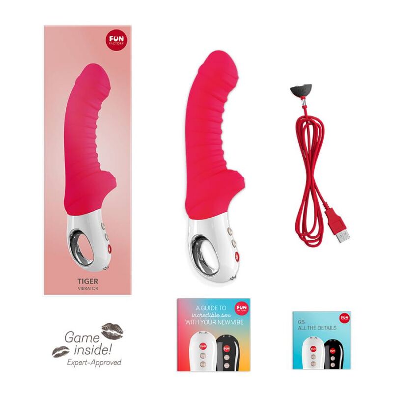 Comprar FUN FACTORY Tiger G5 Vibrador India Red – Vibrador Recargable Con Diseño Ergonómico Para Placer Personal-Noxtic