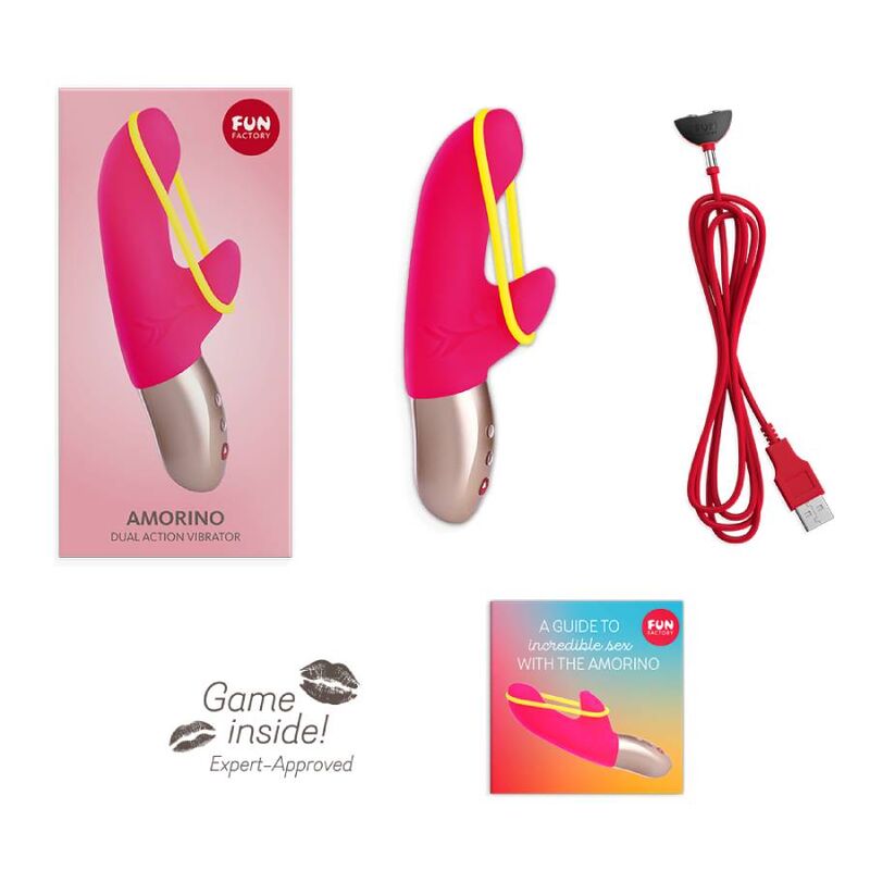 Comprar FUN FACTORY Amorino Mini Vibrador Rosa Y Amarillo Neon – Vibrador Recargable Compacto Para Placer Intenso-Noxtic
