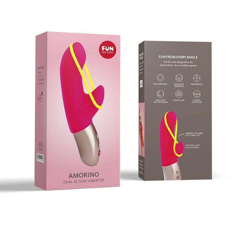 Comprar FUN FACTORY Amorino Mini Vibrador Rosa Y Amarillo Neon – Vibrador Recargable Compacto Para Placer Intenso-Noxtic