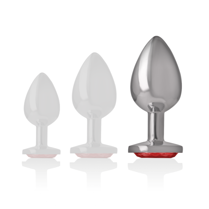 Comprar INTENSE Plug Anal Metal Con Cristal Rojo Talla L – Diseño Elegante Para Bienestar Sensual-Noxtic