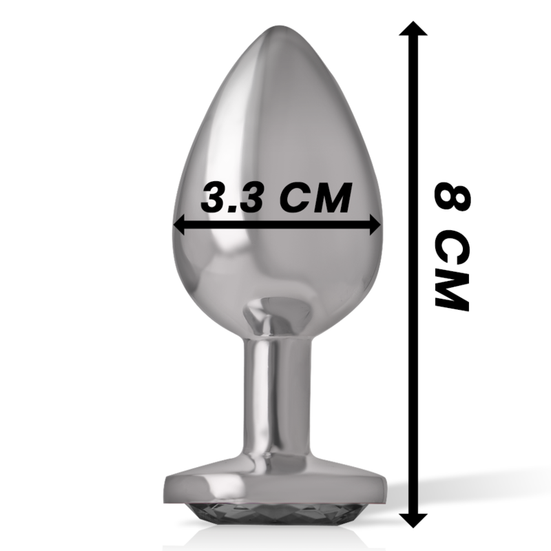 Comprar INTENSE Plug Anal Metal Con Cristal Negro Talla M – Diseño Elegante Para Placer Sensorial-Noxtic