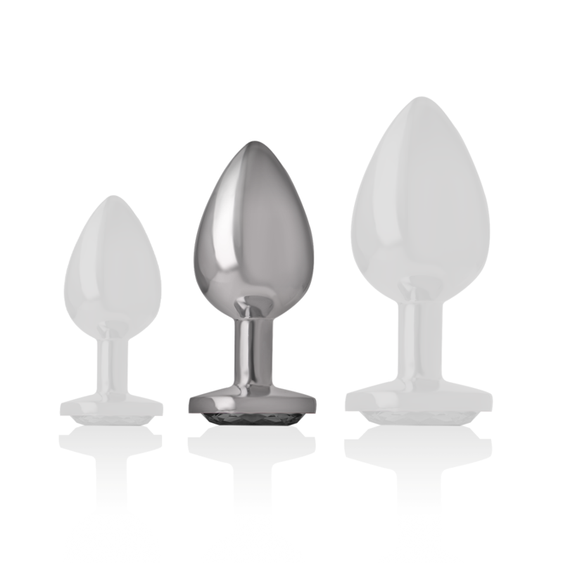 Comprar INTENSE Plug Anal Metal Con Cristal Negro Talla M – Diseño Elegante Para Placer Sensorial-Noxtic