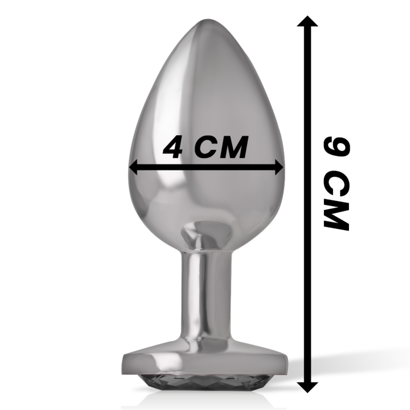 Comprar INTENSE Plug Anal Metal Con Cristal Negro Talla L – Diseño Glamuroso Para Una Experiencia Sensorial Única-Noxtic