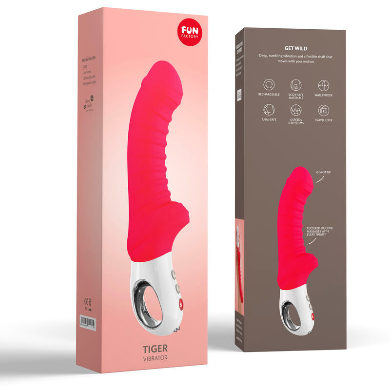 Comprar FUN FACTORY Tiger G5 Vibrador India Red – Vibrador Recargable Con Diseño Ergonómico Para Placer Personal-Noxtic