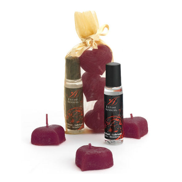 Kit Extase Sensual Silk Nights – Esperienza aromatica con candele e gel lubrificante