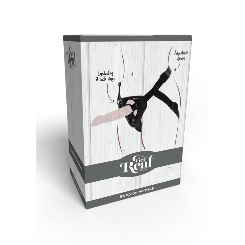 Comprar Get Real Arnés Negro – Ajuste Cómodo Con Cojín Delantero Acolchado-Noxtic