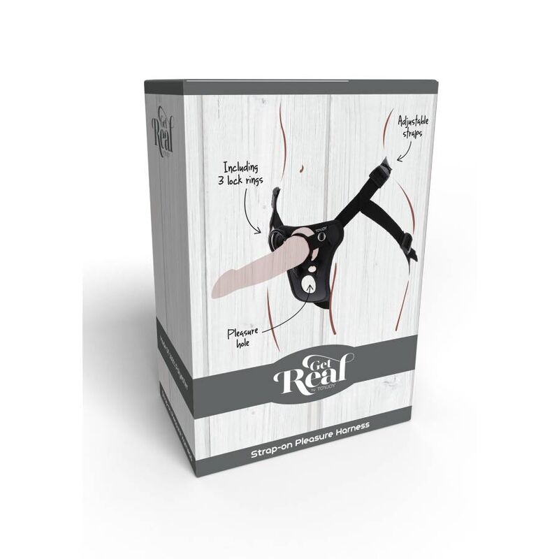Comprar GET REAL Arnés De Placer Negro – Ajuste Cómodo Con Cojín Delantero Acolchado-Noxtic