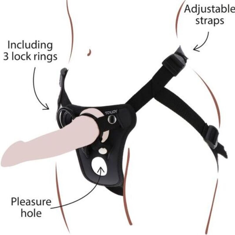 Comprar GET REAL Arnés De Placer Negro – Ajuste Cómodo Con Cojín Delantero Acolchado-Noxtic