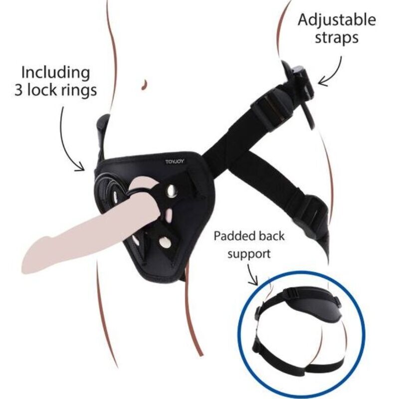 Comprar Get Real Arnés Deluxe Negro – Ajuste Cómodo Con Cojín Delantero Acolchado-Noxtic