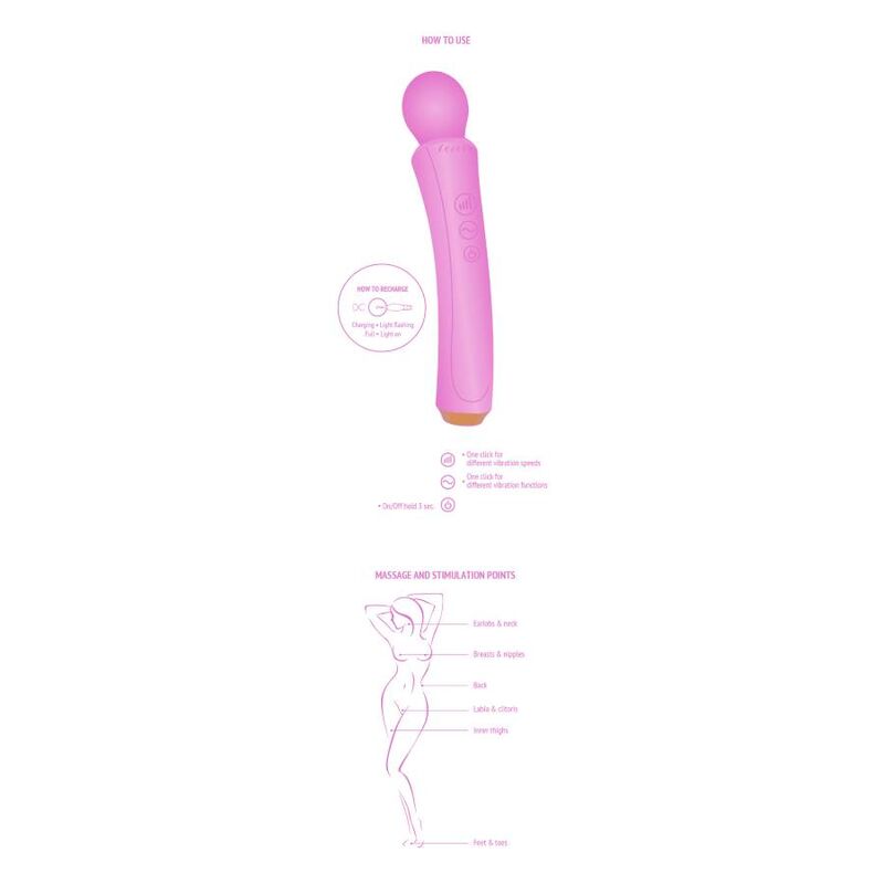 Comprar XOCOON Varita Curva Fucsia – Vibrador Recargable Con Diseño Ergonómico-Noxtic