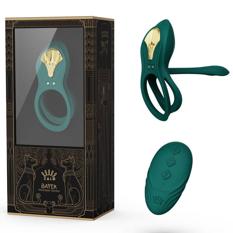 Comprar ZALO Bayek Anillo Vibrador Control Remoto Verde – Diseño Elegante Para Placer Compartido-Noxtic