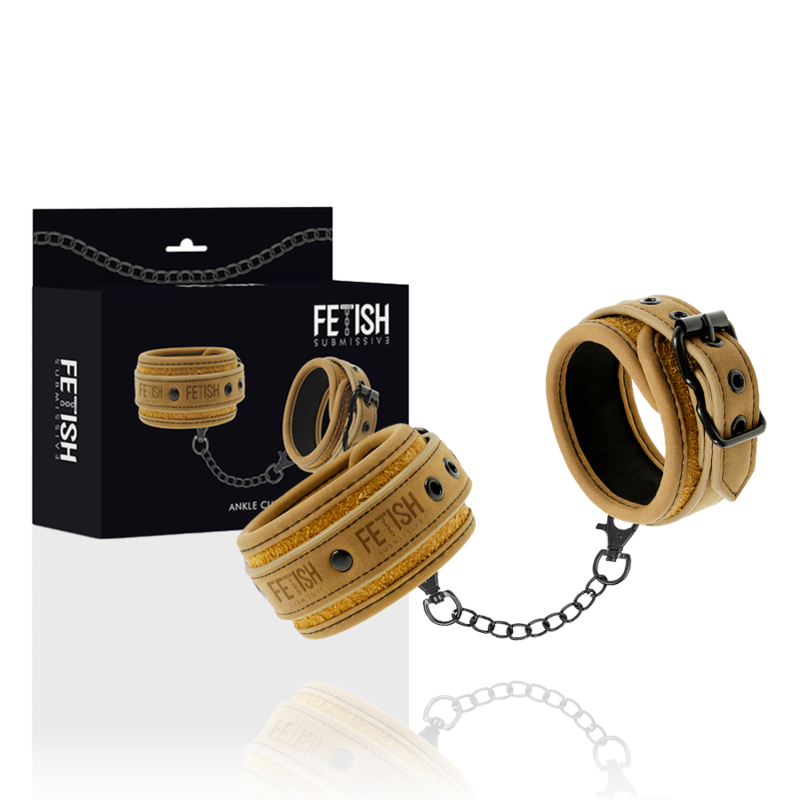 Comprar FETISH Submissive Origen – Esposas Tobillos De Cuero Vegano Con Forro De Neopreno Para Comodidad Y Estilo-Noxtic