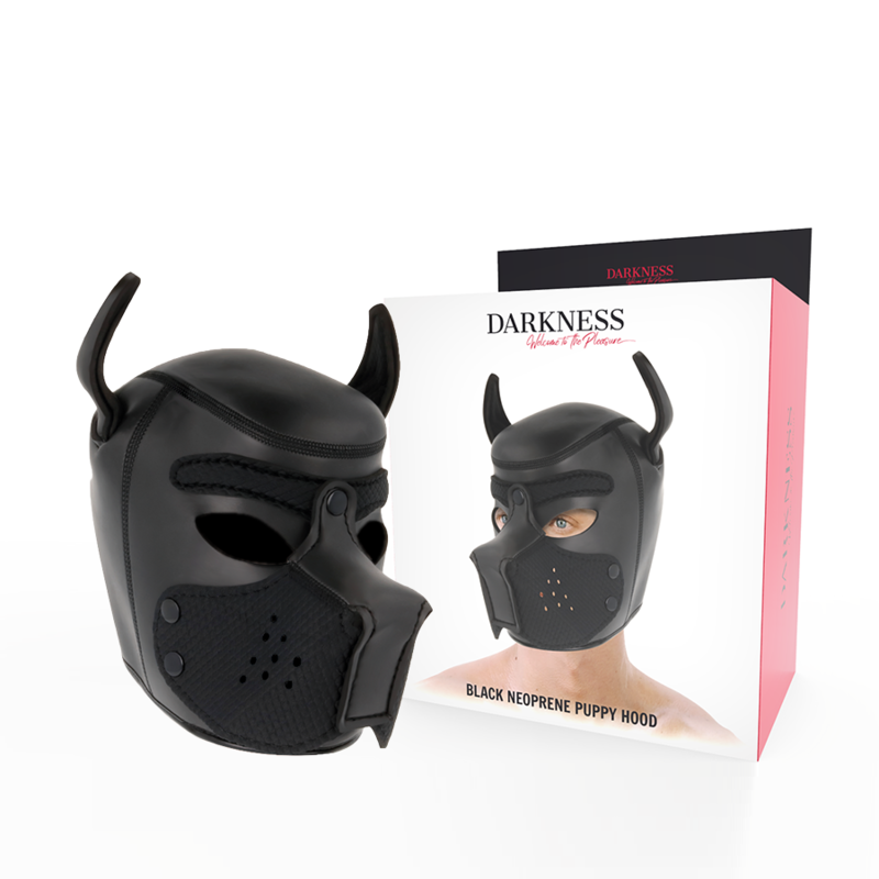 Comprar DARKNESS Máscara Perro Neopreno Con Hocico Extraíble M – Diseño Confortable Para Experiencias Fetish-Noxtic