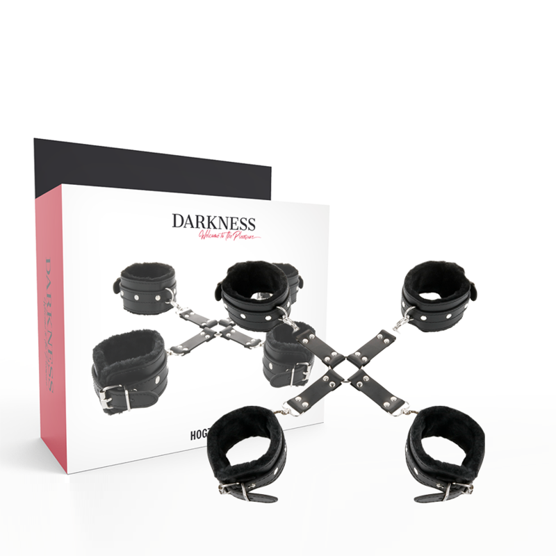 Comprar DARKNESS Esposas De Cuero Negro – Diseño Confortable Para Juegos De Dominación-Noxtic