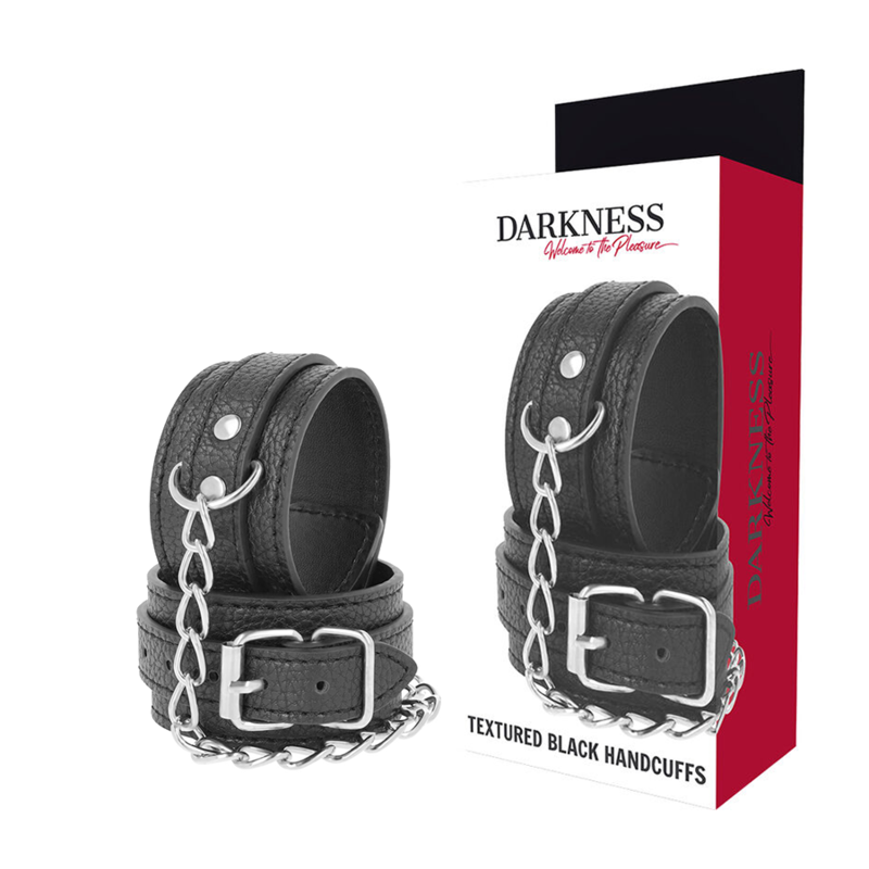 Comprar DARKNESS Esposas Leather Negro – Diseño Elegante Con Ajuste Personalizable-Noxtic