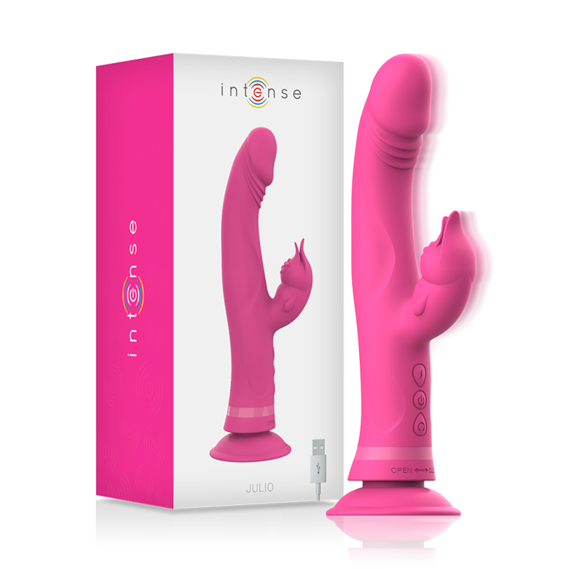 Comprar INTENSE Julio Vibrador Rabbit Rosa – Vibrador Recargable De Silicona Médica Con Diseño Elegante-Noxtic
