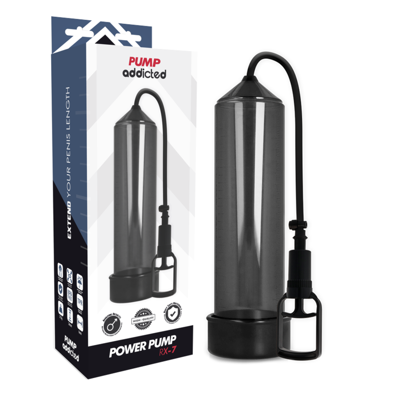 Comprar PUMP ADDICTED Bomba Ereción RX7 Negro – Estimulador Con Diseño Innovador Para Placer Intimo-Noxtic