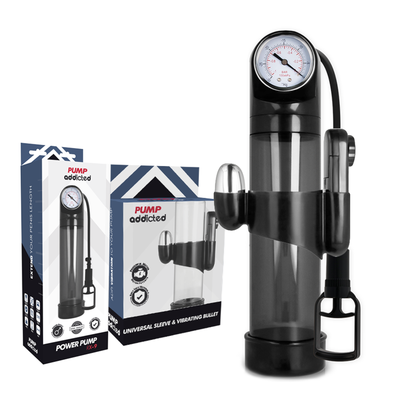 Comprar PUMP ADDICTED Bomba Erección RX9 Negro – Mejora Tu Placer Con Vibración Avanzada-Noxtic