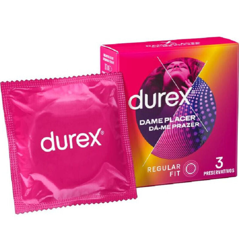 DUREX Dame Pleasure 3 unità – Preservativi di alta qualità per intensificare le sensazioni