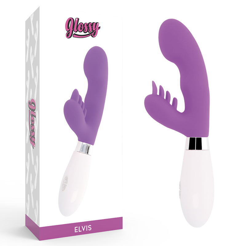 Comprar GLOSSY Rabbit Elvis Lila – Masajeador De Silicona Con 10 Funciones Y Diseño Ergonómico-Noxtic
