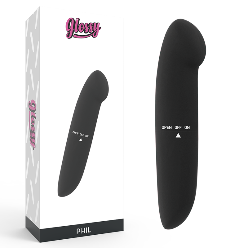 Comprar GLOSSY Vibrador PHIL Negro – Vibrador De Viaje Con Potentes Vibraciones Duales-Noxtic