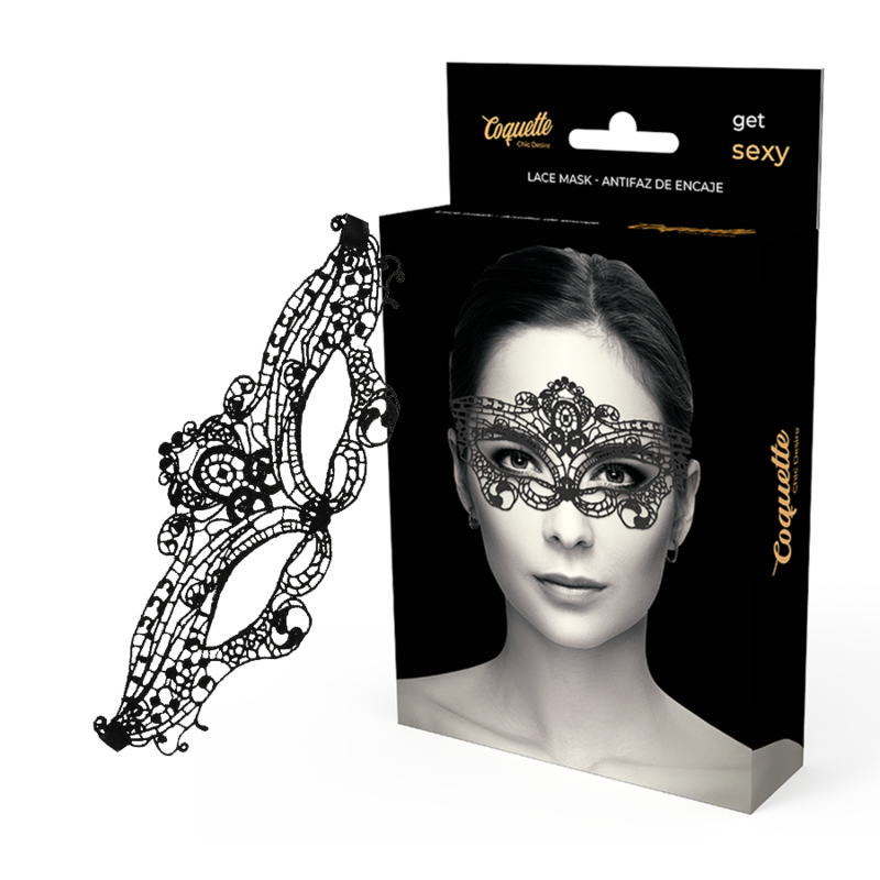 Comprar COQUETTE Antifaz Encaje Negro Fino – Diseño Elegante Para Crear Misterio En Tus Momentos De Bienestar-Noxtic