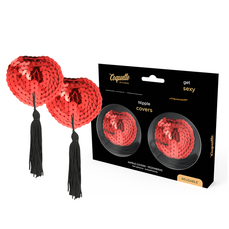 Comprar Coquette Chic Desire Cubre Pezones Rojo – Fáciles De Usar Con Cinta Autoadhesiva-Noxtic