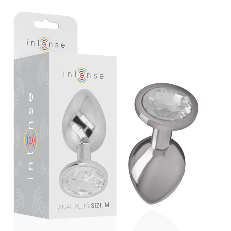Comprar INTENSE Plug Anal Metal Con Cristal Plata Talla M – Diseño Elegante Para Una Experiencia Sensorial Única-Noxtic