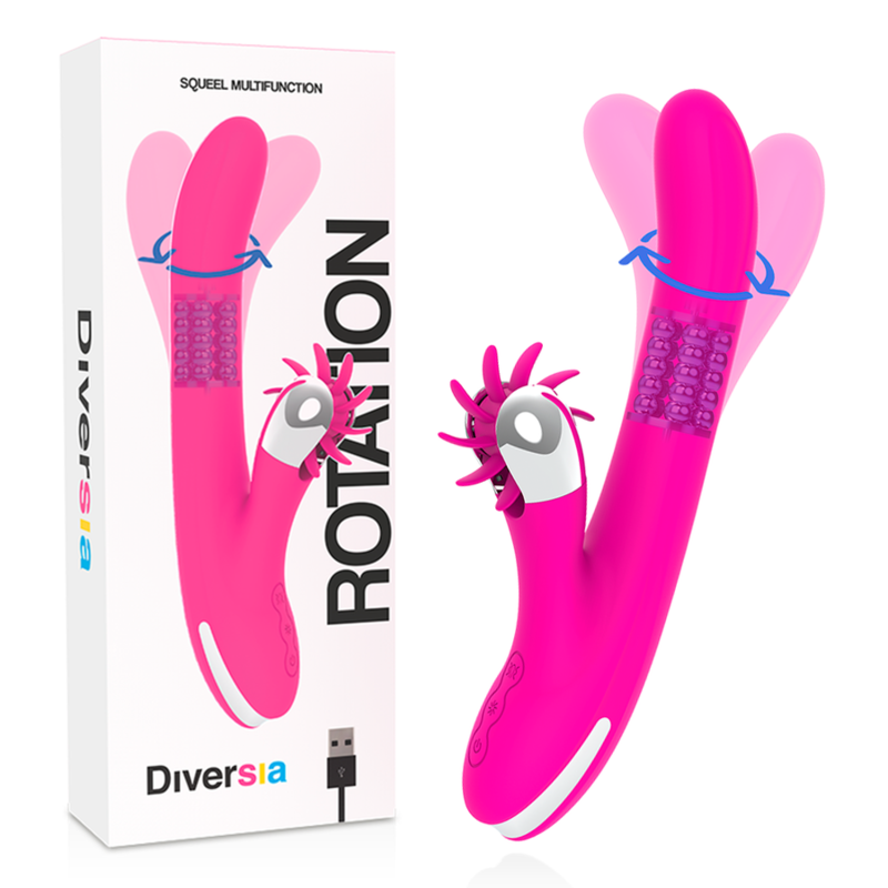Comprar DIVERSIA Bunny Rotation 24 CM – Vibrador Recargable Con Diseño Elegante Y Funcionalidad Avanzada-Noxtic