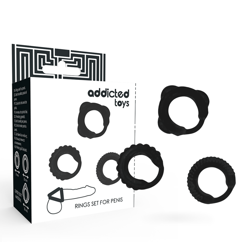 Comprar ADDICTED TOYS Set de 3 Anillos – Estimulación Confortable Para Placer Mejorado-Noxtic