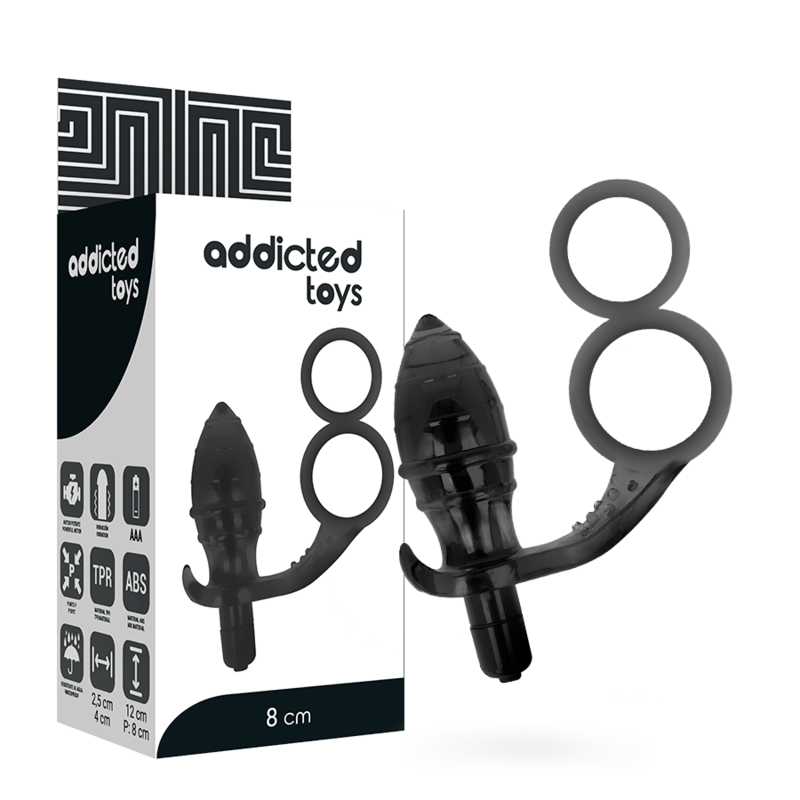 Comprar ADDICATED TOYS Plug Anal Con Anilla Doble Negro – Estimulación Con Diseño Innovador Para Placer Único-Noxtic