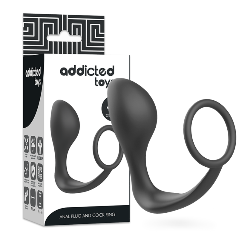 Comprar ADDICTED TOYS Plug Anal Con Anillo Negro – Estimulador Con Diseño Ergonómico Para Placer Intenso-Noxtic