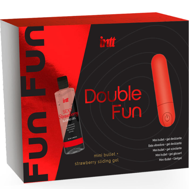 Comprar INTT Double Fun Kit – Vibradora Con Gel De Masaje Sabor Fresa Para Placer Compartido-Noxtic