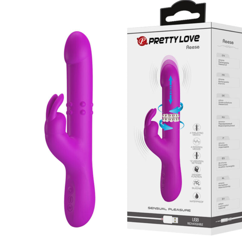 Comprar PRETTY LOVE Reese Vibrador Morado – Vibrador Con Rotación Y Vibraciones De Varias Velocidades-Noxtic