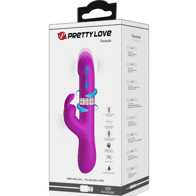 Comprar PRETTY LOVE Reese Vibrador Morado – Vibrador Con Rotación Y Vibraciones De Varias Velocidades-Noxtic