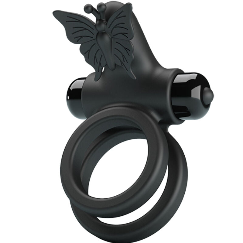 Comprar Pretty Love Doble Anillo Vibrador Negro – Innovador Juguete Con Estimulador Para Placer Compartido-Noxtic