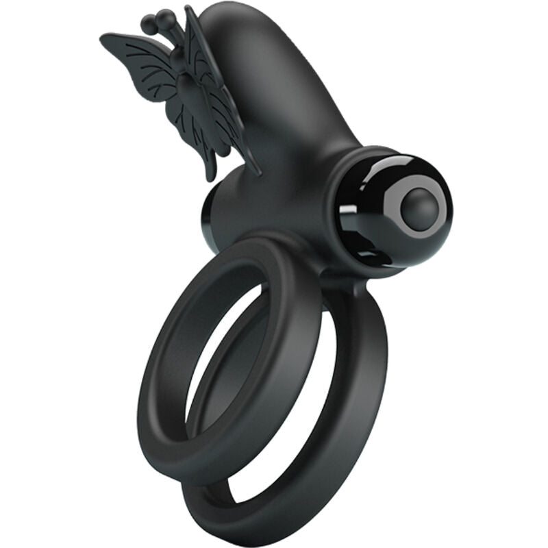 Comprar Pretty Love Doble Anillo Vibrador Negro – Innovador Juguete Con Estimulador Para Placer Compartido-Noxtic