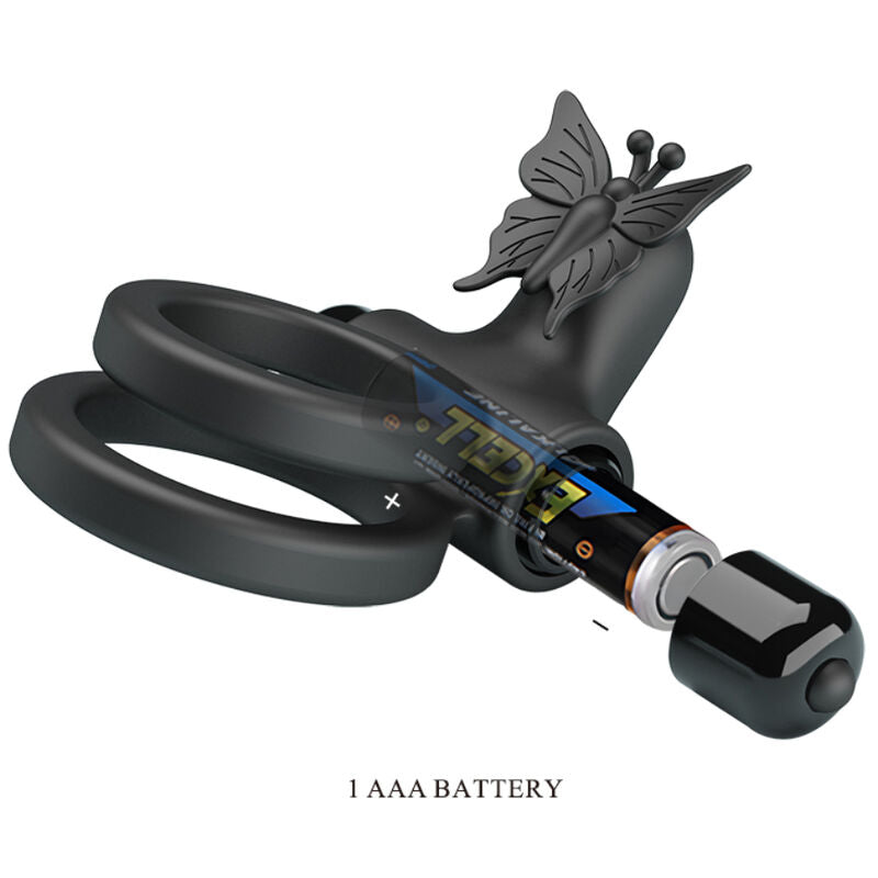 Comprar Pretty Love Doble Anillo Vibrador Negro – Innovador Juguete Con Estimulador Para Placer Compartido-Noxtic